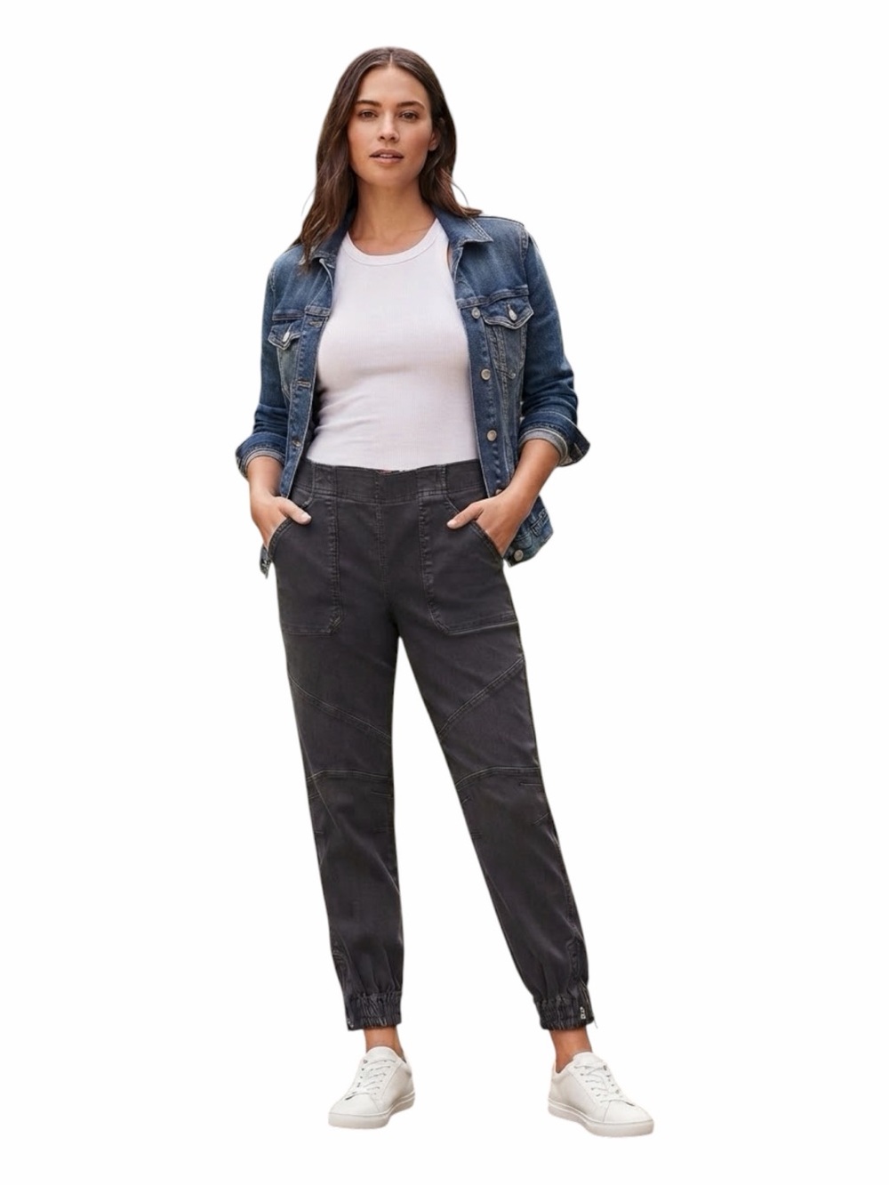 SPANX Stretch Twill Cargo Jogger Smoke Grey Size XL